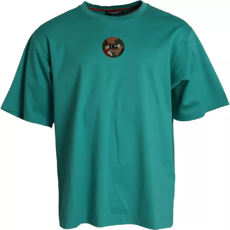 Men's smart - casual checkered t - shirts for semi - formal occasionsDolce & Gabbana Logo Patch Round Neck CottonMen's T-shirt Men's smart - casual checkered t - shirts for semi - formal occasionsDolce & Gabbana Logo Patch Round Neck CottonMen's T-shirt