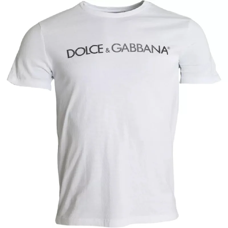 Men's button - front t - shirts with a unique artistic printDolce & Gabbana Logo Print Cotton Crew Neck Men Top Men's T-shirt (Pre-Owned) Men's button - front t - shirts with a unique artistic printDolce & Gabbana Logo Print Cotton Crew Neck Men Top Men's T-shirt (Pre-Owned)
