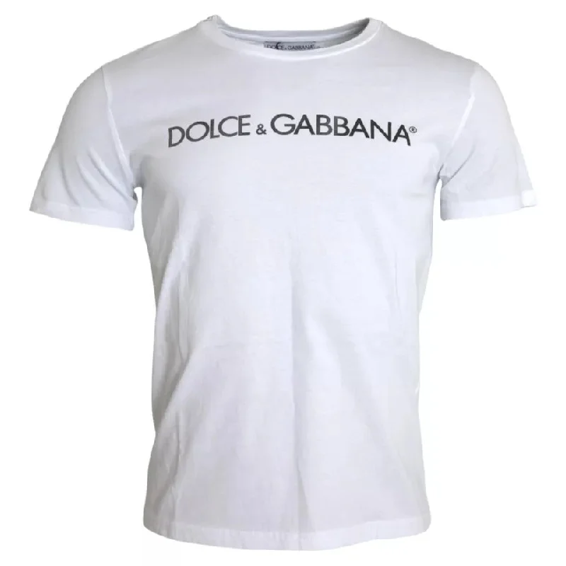 Men's distressed denim - look t - shirts with a rugged appealDolce & Gabbana Logo Print Cotton Crew Neck Mens Top Men's T-shirt (Pre-Owned) Men's distressed denim - look t - shirts with a rugged appealDolce & Gabbana Logo Print Cotton Crew Neck Mens Top Men's T-shirt (Pre-Owned)