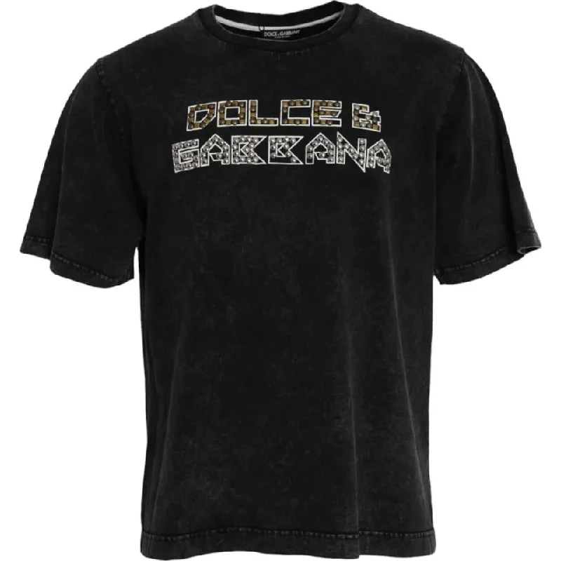 Men's ribbed t - shirts with a textured finish for added styleDolce & Gabbana Logo Print Cotton Crewneck Men Men's T-shirt Men's ribbed t - shirts with a textured finish for added styleDolce & Gabbana Logo Print Cotton Crewneck Men Men's T-shirt