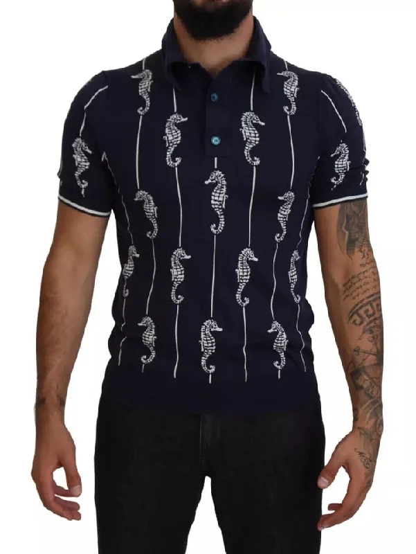 Men's slim - fit graphic t - shirts with vintage rock band printsDolce & Gabbana Sea Horse Colla Polo Men's T-shirt (Pre-Owned) Men's slim - fit graphic t - shirts with vintage rock band printsDolce & Gabbana Sea Horse Colla Polo Men's T-shirt (Pre-Owned)