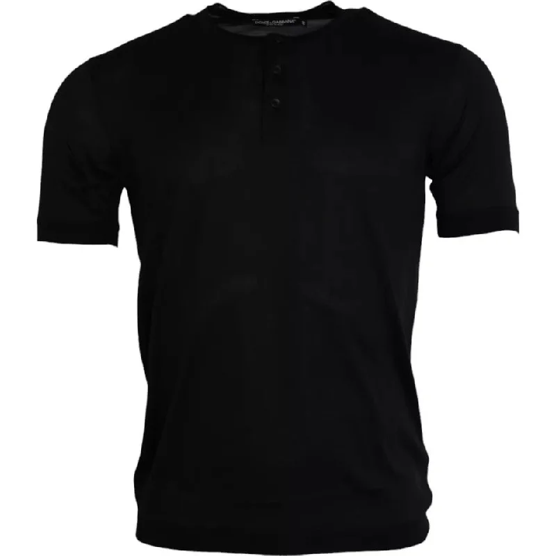 Men's button - front t - shirts with a unique artistic printDolce & Gabbana Silk Round Neck Short Sleeve Men's T-shirt (Pre-Owned) Men's button - front t - shirts with a unique artistic printDolce & Gabbana Silk Round Neck Short Sleeve Men's T-shirt (Pre-Owned)