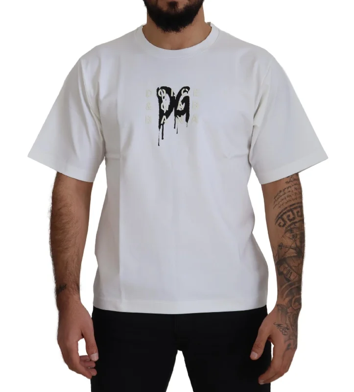 Men's mock - neck t - shirts with a modern and sleek styleDolce & Gabbana Timeless Logo Crewneck Men's Tee Men's mock - neck t - shirts with a modern and sleek styleDolce & Gabbana Timeless Logo Crewneck Men's Tee