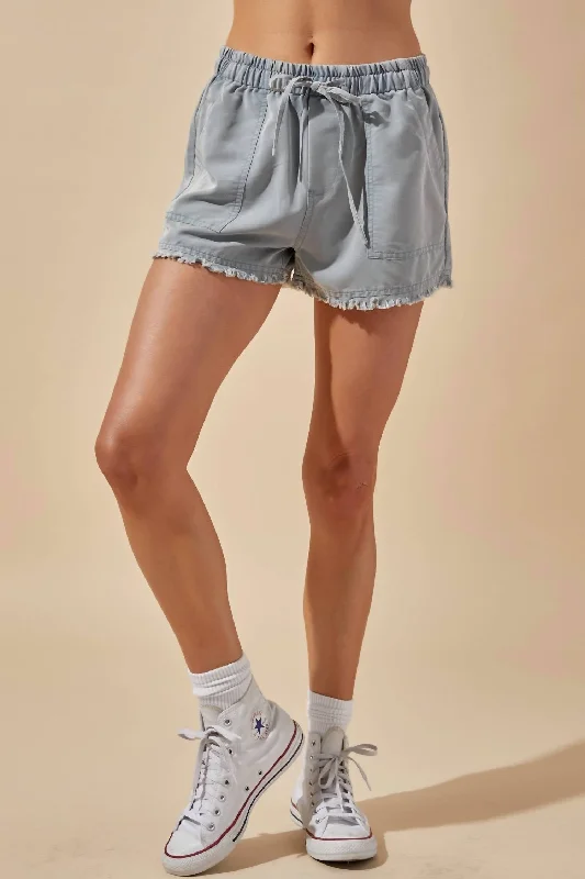 Drawstring Short In Denim Blue