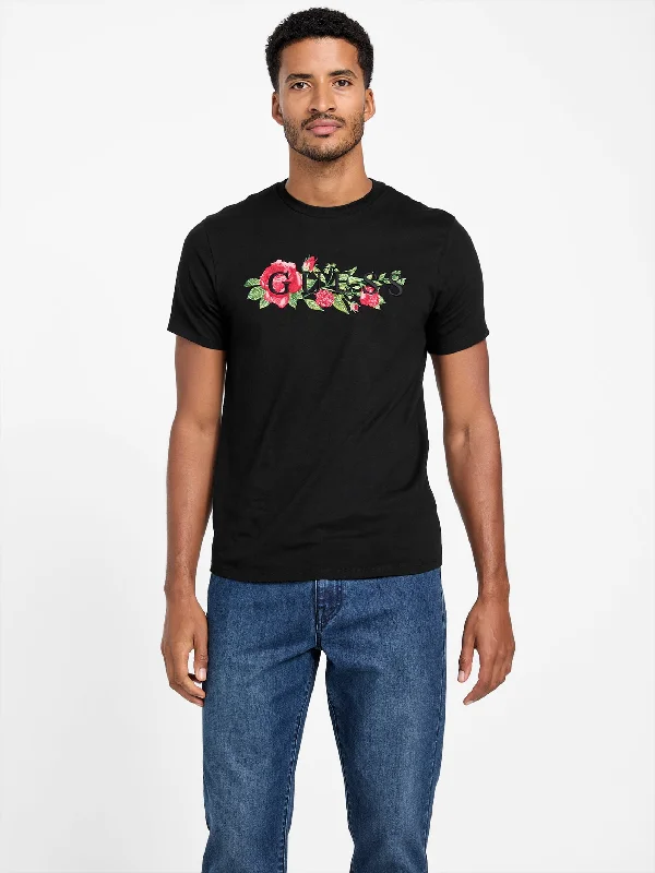 Men's mock - neck t - shirts with a modern and sleek styleEco Rosealy Logo Tee