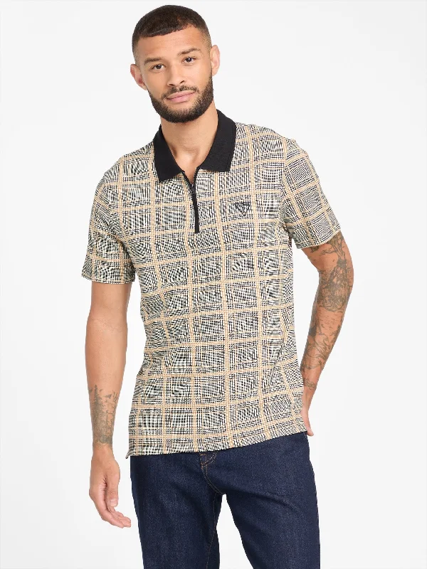 Men's lightweight performance t - shirts for running marathonsEco Zanny Plaid Zip Polo Men's lightweight performance t - shirts for running marathonsEco Zanny Plaid Zip Polo