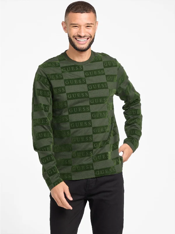 Men's button - front t - shirts with a unique artistic printEith Logo Long-Sleeve Tee Men's button - front t - shirts with a unique artistic printEith Logo Long-Sleeve Tee
