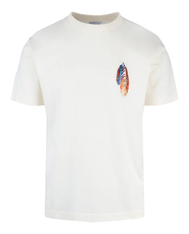 Men's slim - fit graphic t - shirts with vintage rock band printsFeathers Crewneck T-Shirt Men's slim - fit graphic t - shirts with vintage rock band printsFeathers Crewneck T-Shirt