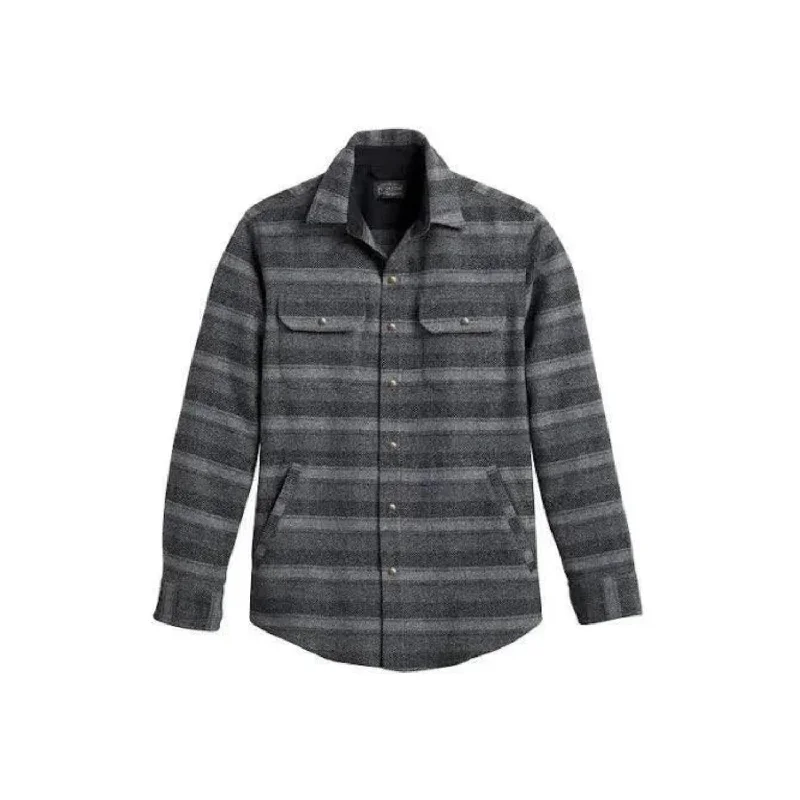 Men's plus - size pocket t - shirts with a classic lookForrest Twill Snap Shirt In Grey Mix Stripe Men's plus - size pocket t - shirts with a classic lookForrest Twill Snap Shirt In Grey Mix Stripe