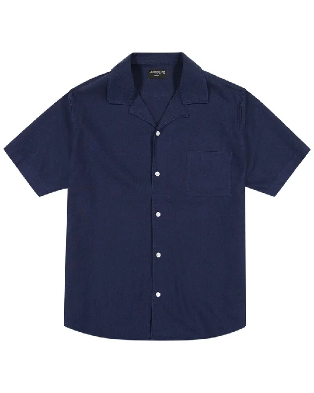 Men's lightweight performance t - shirts for running marathonsGoodlife Clothing Camp Collar Linen-Blend Shirt Men's lightweight performance t - shirts for running marathonsGoodlife Clothing Camp Collar Linen-Blend Shirt