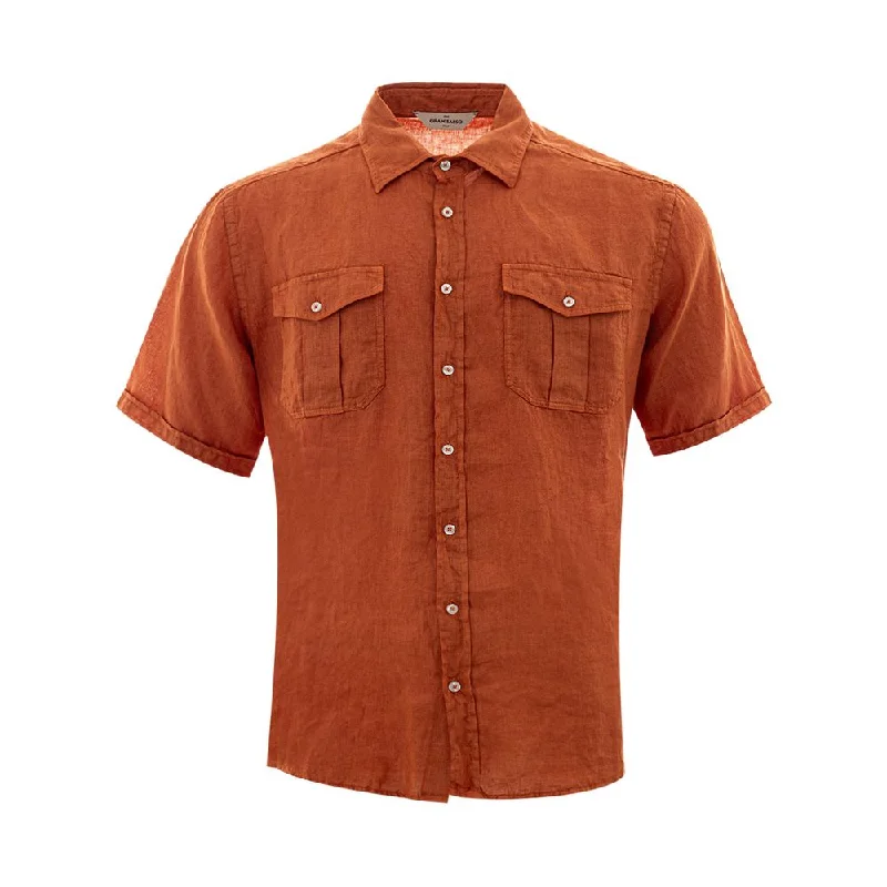 Men's printed Hawaiian t - shirts for tropical vacationsGran Sasso Elegant Linen Shirt for Men's Men Men's printed Hawaiian t - shirts for tropical vacationsGran Sasso Elegant Linen Shirt for Men's Men