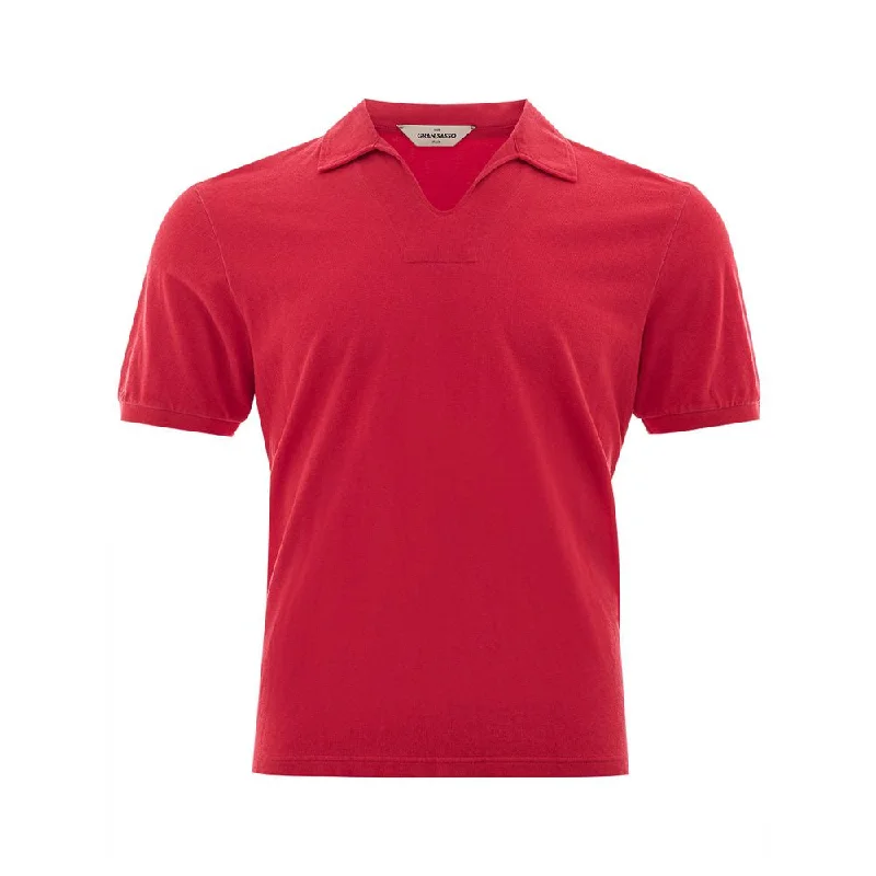 Men's organic cotton crew - neck t - shirts for everyday comfortGran Sasso pink Cotton Polo Men's Elegance