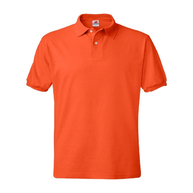 Men's button - front t - shirts with a unique artistic printHanes Ecosmart Jersey Polo Men's button - front t - shirts with a unique artistic printHanes Ecosmart Jersey Polo