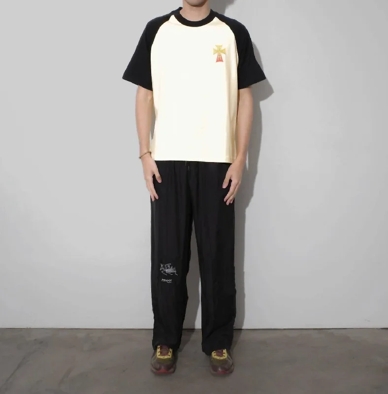 Men's ribbed t - shirts with a textured finish for added styleHardcore Meditation Raglan Tee In Black/white Men's ribbed t - shirts with a textured finish for added styleHardcore Meditation Raglan Tee In Black/white
