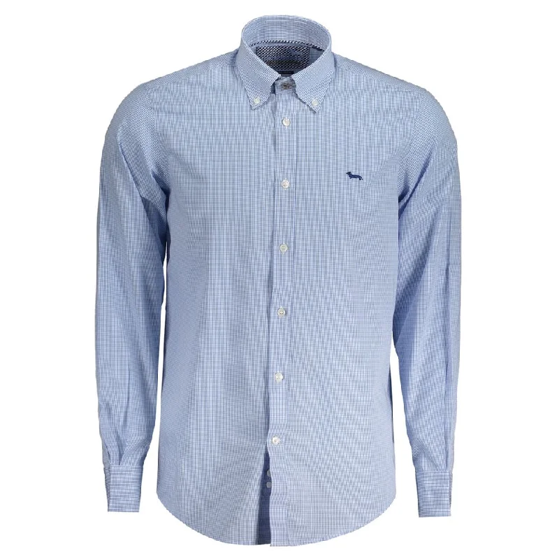 Men's thermal t - shirts with a high - neck design for cold weatherHarmont & Blaine blue Cotton Men's Shirt Men's thermal t - shirts with a high - neck design for cold weatherHarmont & Blaine blue Cotton Men's Shirt
