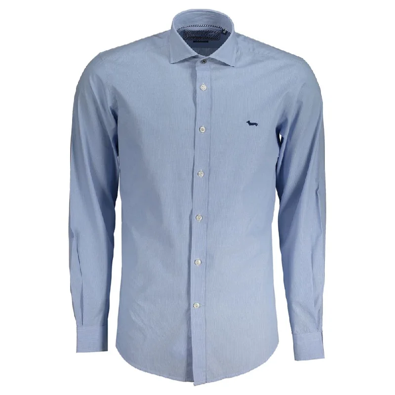 Men's long - sleeve henley t - shirts with button - down placketsHarmont & Blaine blue Cotton Men's Shirt Men's long - sleeve henley t - shirts with button - down placketsHarmont & Blaine blue Cotton Men's Shirt