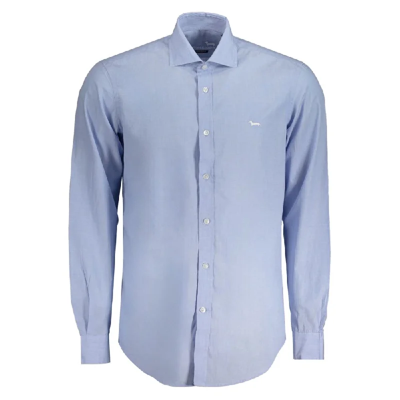 Men's long - sleeve henley t - shirts with button - down placketsHarmont & Blaine blue Cotton Men's Shirt Men's long - sleeve henley t - shirts with button - down placketsHarmont & Blaine blue Cotton Men's Shirt