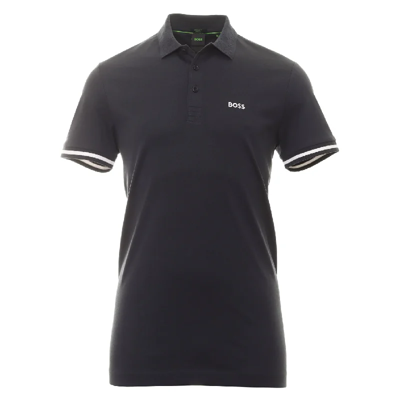 Men's smart - casual checkered t - shirts for semi - formal occasionsHugo Boss Men's Navy Blue Paddy 1 Stretch Cotton Short Sleeve Polo T-Shirt Men's smart - casual checkered t - shirts for semi - formal occasionsHugo Boss Men's Navy Blue Paddy 1 Stretch Cotton Short Sleeve Polo T-Shirt