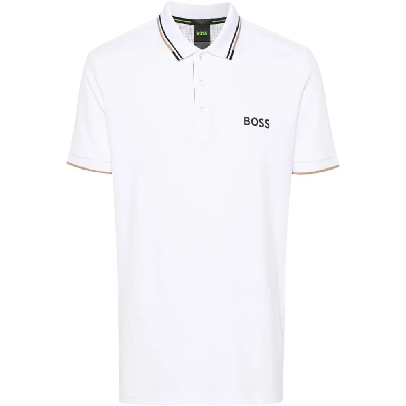 Men's thermal t - shirts with a high - neck design for cold weatherHugo Boss Men's Paddy Pro Short Sleeve Polo Shirt, Blanc Cream Men's thermal t - shirts with a high - neck design for cold weatherHugo Boss Men's Paddy Pro Short Sleeve Polo Shirt, Blanc Cream
