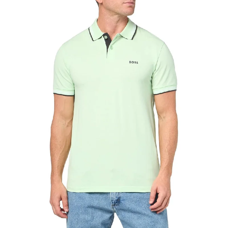 Men's distressed denim - look t - shirts with a rugged appealHugo Boss Men's Paul Modern Polo Shirt, Pastel Green Men's distressed denim - look t - shirts with a rugged appealHugo Boss Men's Paul Modern Polo Shirt, Pastel Green