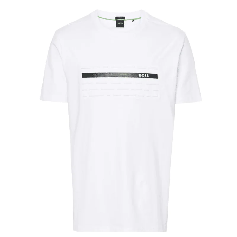Men's tie - dye t - shirts with a bohemian styleHugo Boss Men's Tee 4 Raised Print Graphic Short Sleeve T-Shirt, White Men's tie - dye t - shirts with a bohemian styleHugo Boss Men's Tee 4 Raised Print Graphic Short Sleeve T-Shirt, White