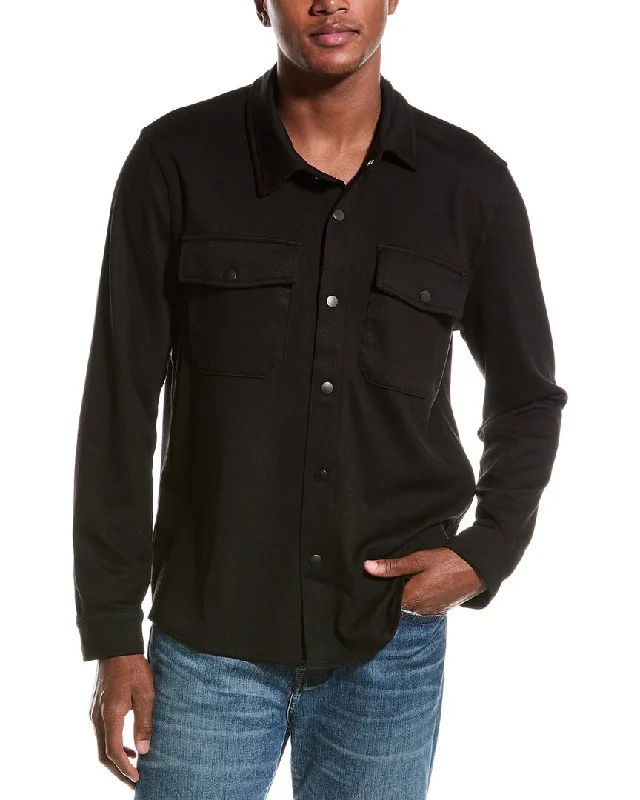 Men's smart - casual checkered t - shirts for semi - formal occasionsIndustry Collared Snap Front Shirt Jacket Men's smart - casual checkered t - shirts for semi - formal occasionsIndustry Collared Snap Front Shirt Jacket