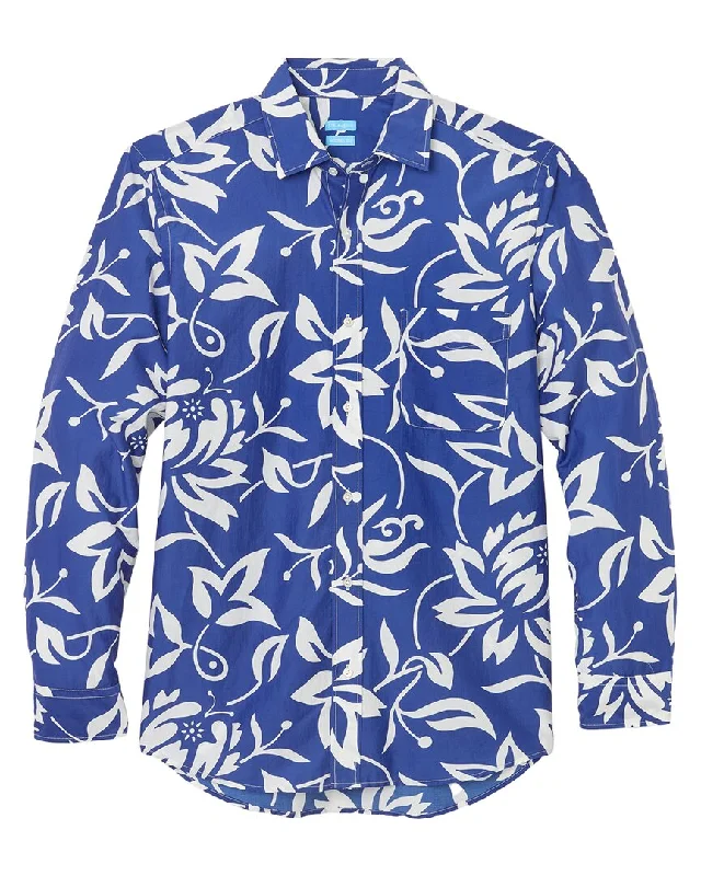 Men's thermal t - shirts with a high - neck design for cold weatherJ.McLaughlin Waikiki Gramercy Modern Fit Linen-Blend Shirt