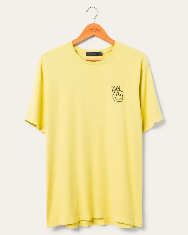 Men's long - sleeve henley t - shirts with button - down placketsJF Peace + Smiles Logo Embroidered Vintage Tee Men's long - sleeve henley t - shirts with button - down placketsJF Peace + Smiles Logo Embroidered Vintage Tee