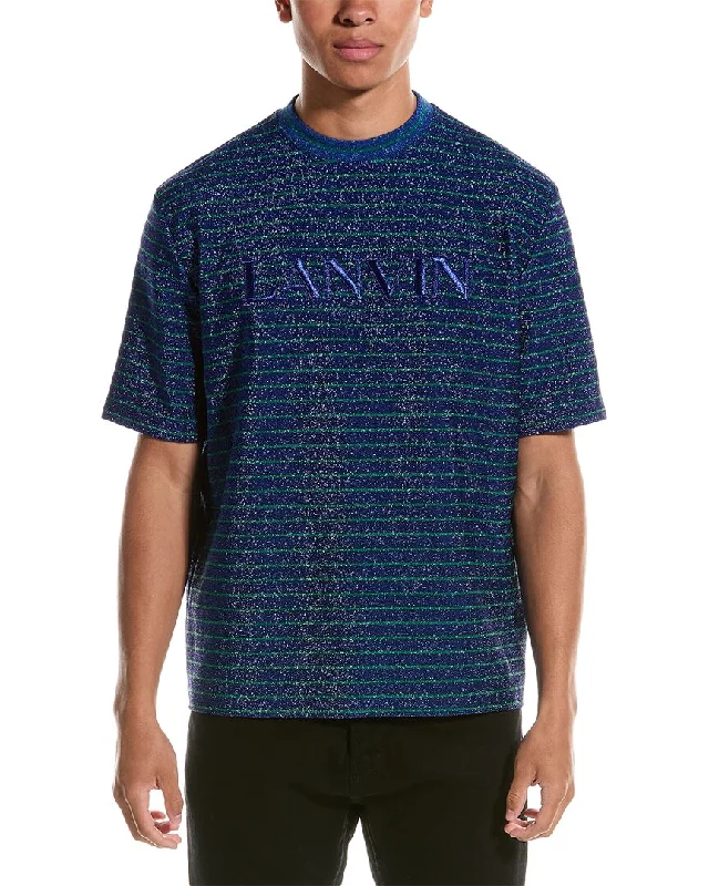 Men's organic cotton crew - neck t - shirts for everyday comfortLANVIN Embroidered Regular T-Shirt Men's organic cotton crew - neck t - shirts for everyday comfortLANVIN Embroidered Regular T-Shirt