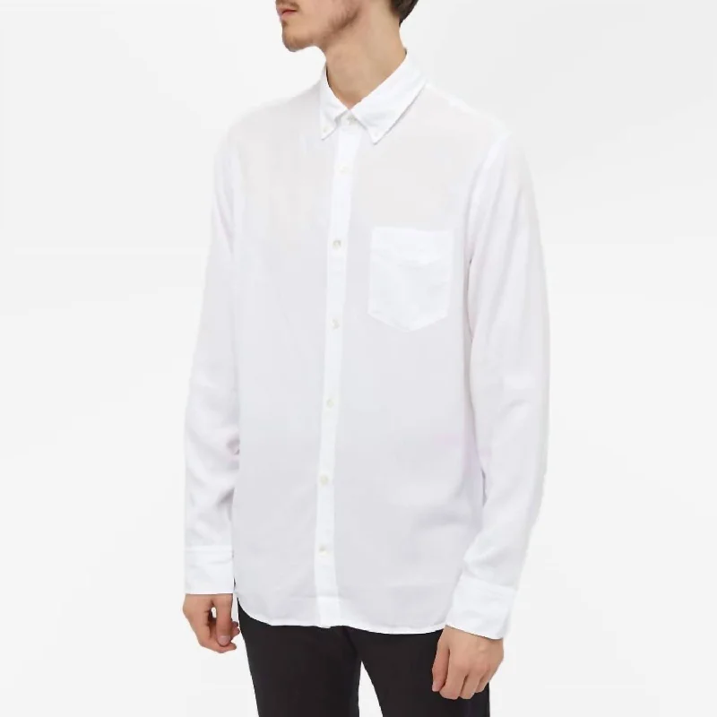 Men's plus - size pocket t - shirts with a classic lookLevon Ls Button Down Shirt In White Men's plus - size pocket t - shirts with a classic lookLevon Ls Button Down Shirt In White