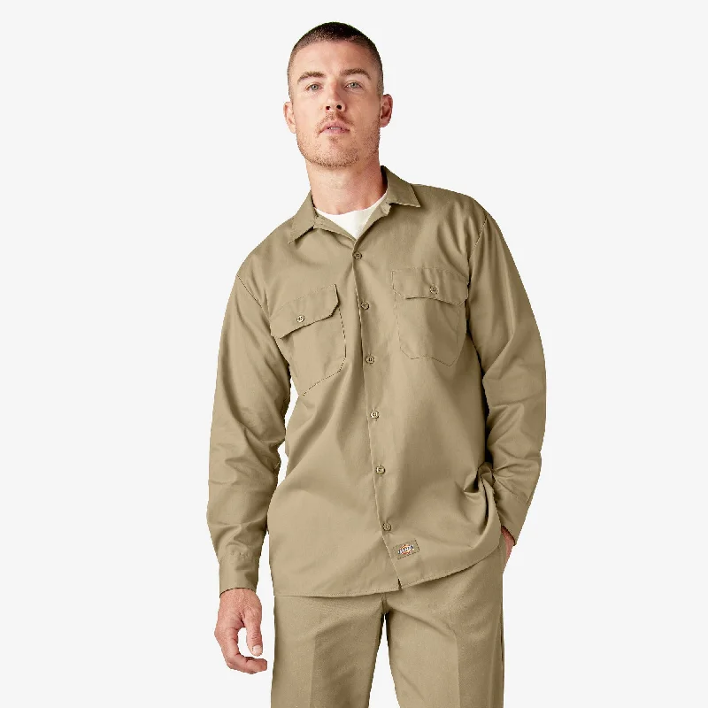 Long Sleeve Work Shirt, Khaki