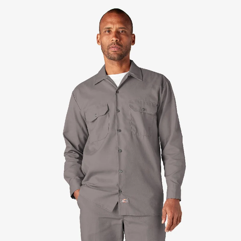 Long Sleeve Work Shirt, Silver