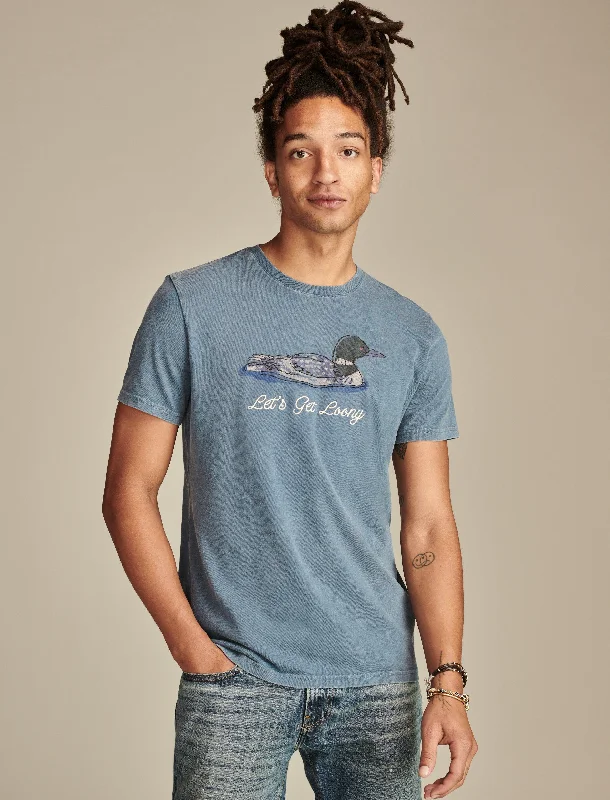 Men's slim - fit graphic t - shirts with vintage rock band printsLucky Brand Men's Get Looney Men's slim - fit graphic t - shirts with vintage rock band printsLucky Brand Men's Get Looney
