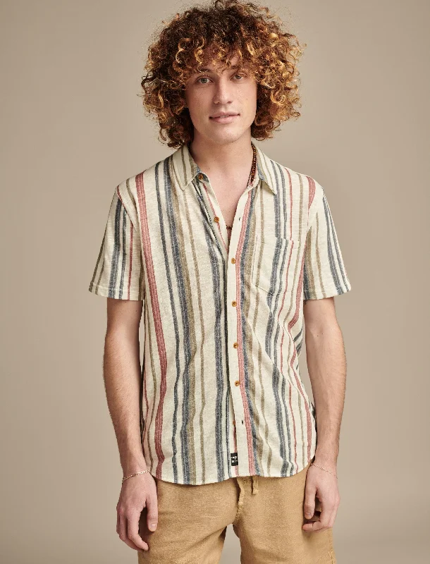 Men's thermal t - shirts with a high - neck design for cold weatherLucky Brand Men's Linen Short Sleeve Button Down Shirt Men's thermal t - shirts with a high - neck design for cold weatherLucky Brand Men's Linen Short Sleeve Button Down Shirt