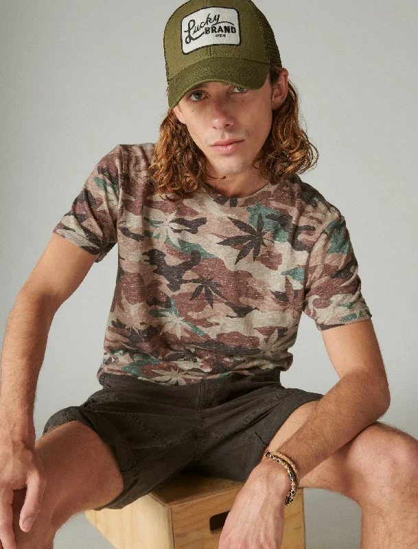 Men's organic cotton crew - neck t - shirts for everyday comfortLucky Brand Men's Linen Short Sleeve Pocket Crew Neck Camo Leaf Tee Men's organic cotton crew - neck t - shirts for everyday comfortLucky Brand Men's Linen Short Sleeve Pocket Crew Neck Camo Leaf Tee
