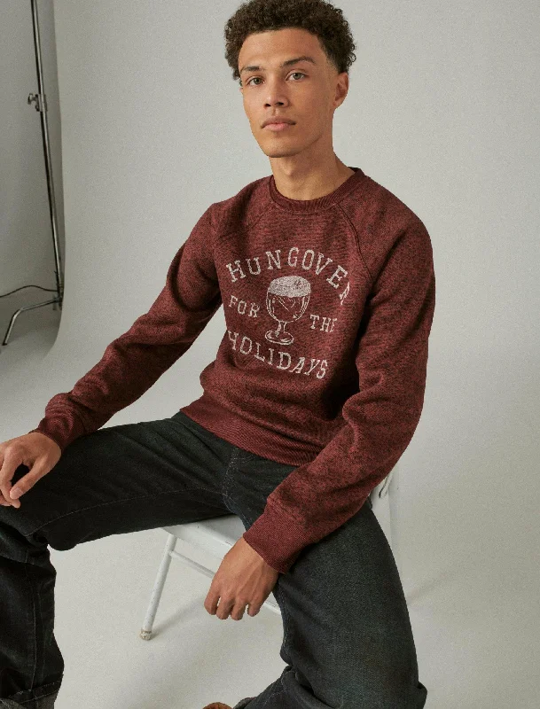 Men's long - sleeve henley t - shirts with button - down placketsLucky Brand Men's Los Feliz Fleece Hungover Holidays Crew Men's long - sleeve henley t - shirts with button - down placketsLucky Brand Men's Los Feliz Fleece Hungover Holidays Crew