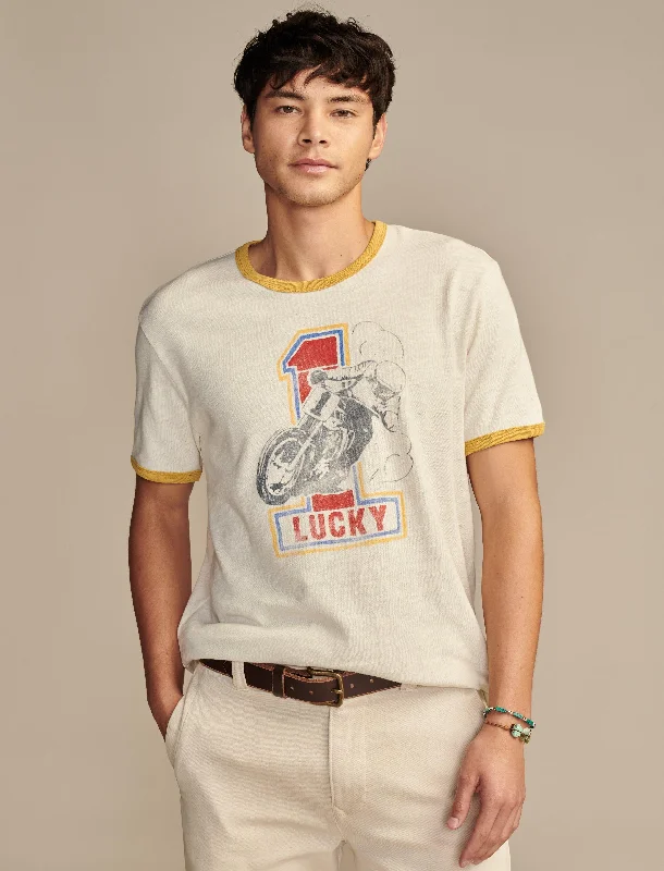 Men's polo t - shirts with a contrast collar for a preppy lookLucky Brand Men's Lucky Number One Men's polo t - shirts with a contrast collar for a preppy lookLucky Brand Men's Lucky Number One