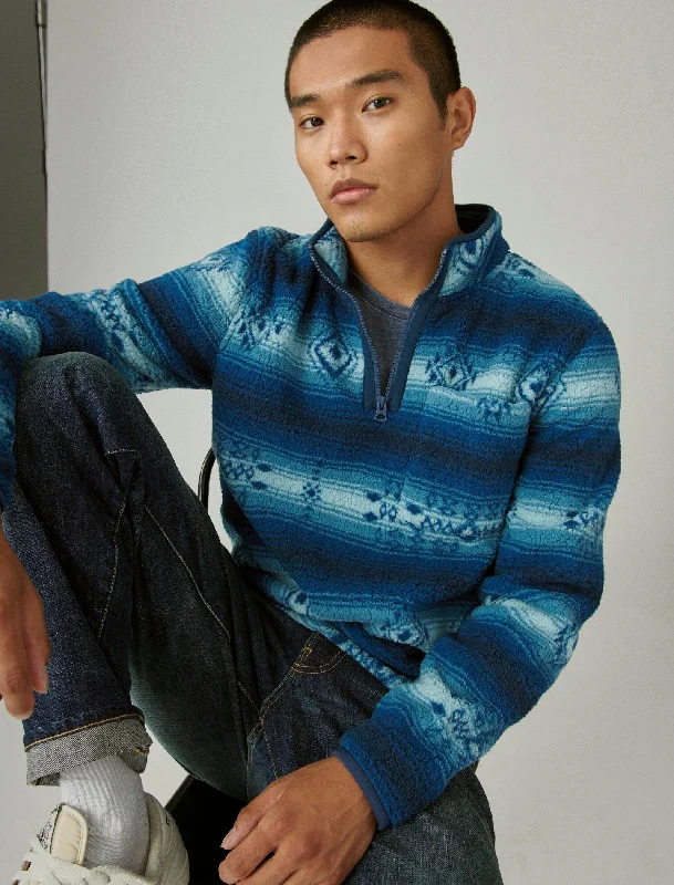 Men's button - front t - shirts with a unique artistic printLucky Brand Men's Southwestern Hi-Pile Utility Mock Neck Men's button - front t - shirts with a unique artistic printLucky Brand Men's Southwestern Hi-Pile Utility Mock Neck