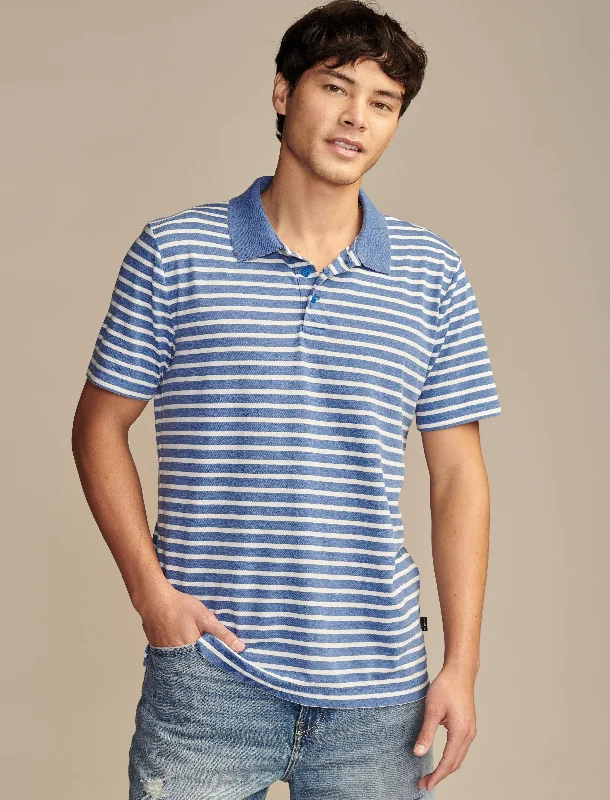 Men's slim - fit graphic t - shirts with vintage rock band printsLucky Brand Men's Venice Burnout Short Sleeve Flat Knit Polo Men's slim - fit graphic t - shirts with vintage rock band printsLucky Brand Men's Venice Burnout Short Sleeve Flat Knit Polo