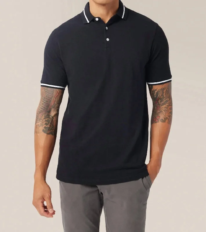 Men's antimicrobial t - shirts for odor - free freshness during travelMatch Point Polo In Black Men's antimicrobial t - shirts for odor - free freshness during travelMatch Point Polo In Black