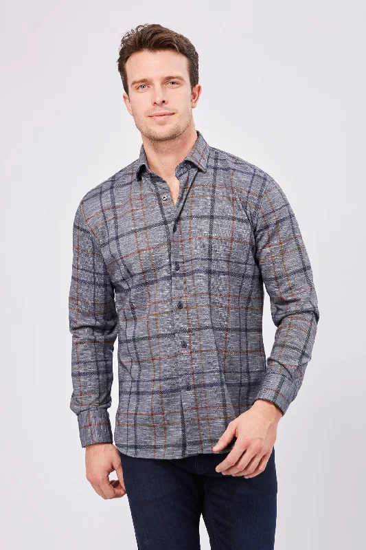Men's mock - neck t - shirts with a modern and sleek styleMax Colton James Shirt in Grey Multi Men's mock - neck t - shirts with a modern and sleek styleMax Colton James Shirt in Grey Multi