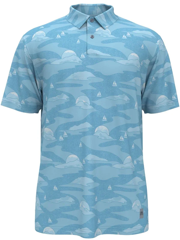 Men's button - front t - shirts with a unique artistic printMens Collared Printed Polo Men's button - front t - shirts with a unique artistic printMens Collared Printed Polo