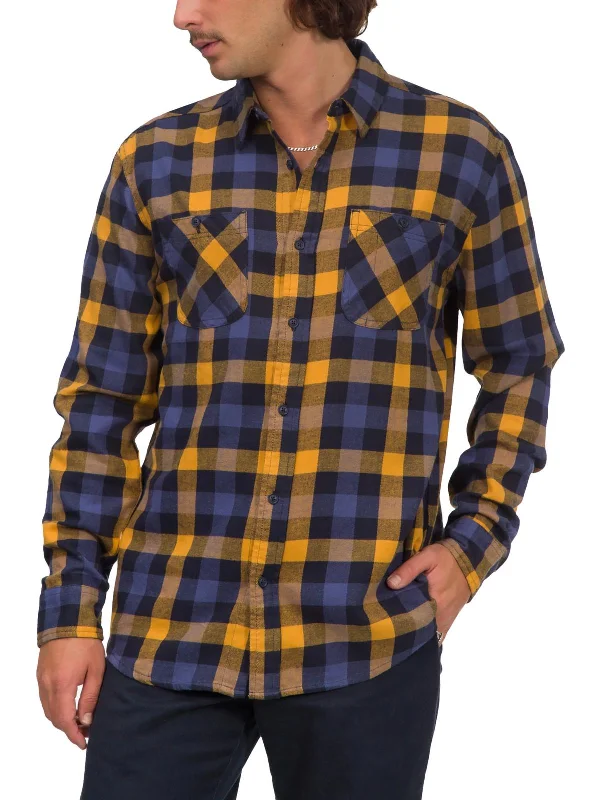 Men's tie - dye t - shirts with a bohemian styleMens Flannel Plaid Button-Down Shirt Men's tie - dye t - shirts with a bohemian styleMens Flannel Plaid Button-Down Shirt