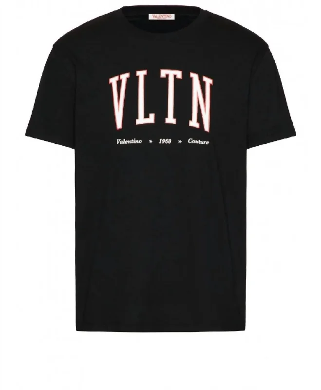 Men's organic cotton crew - neck t - shirts for everyday comfortMens Outline Short Sleeve Crew Neck T-Shirt In Black