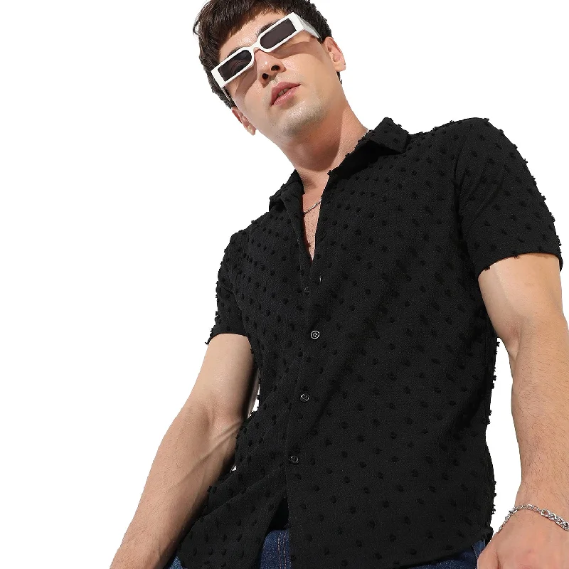 Men's tie - dye t - shirts with a bohemian styleMen's Textured Casual Shirt