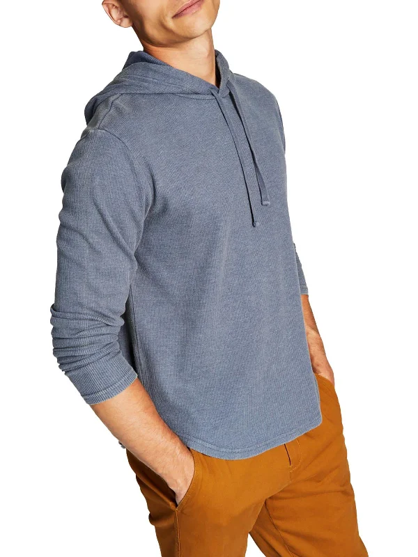 Men's thermal t - shirts with a high - neck design for cold weatherMens Waffle Knit Pullover Thermal Shirt Men's thermal t - shirts with a high - neck design for cold weatherMens Waffle Knit Pullover Thermal Shirt