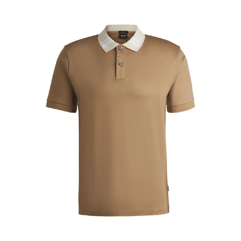 Men's UV - protection t - shirts for outdoor activities in the sunMercerized-cotton slim-fit polo shirt with collar stripes Men's UV - protection t - shirts for outdoor activities in the sunMercerized-cotton slim-fit polo shirt with collar stripes