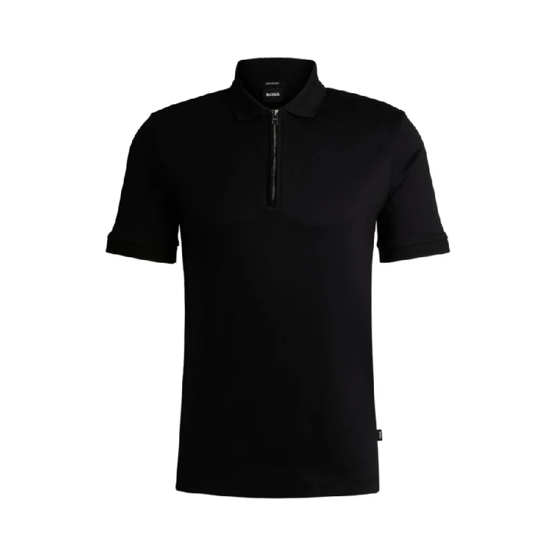 Men's smart - casual checkered t - shirts for semi - formal occasionsMercerized-cotton slim-fit polo shirt with zip neck Men's smart - casual checkered t - shirts for semi - formal occasionsMercerized-cotton slim-fit polo shirt with zip neck