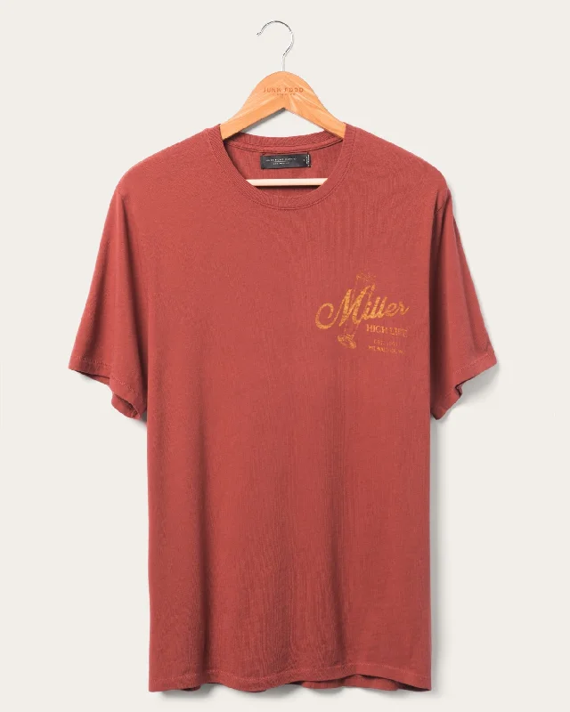 Men's long - sleeve henley t - shirts with button - down placketsMiller High Life Sportsman's Club Glass Vintage Tee Men's long - sleeve henley t - shirts with button - down placketsMiller High Life Sportsman's Club Glass Vintage Tee