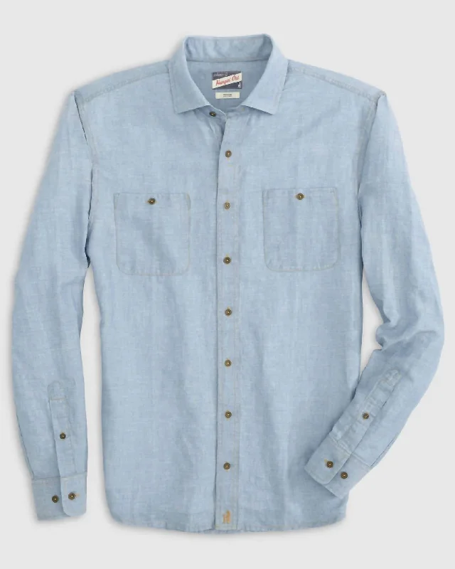 Men's plus - size pocket t - shirts with a classic lookMorgan Button Down Shirt In Chambray Men's plus - size pocket t - shirts with a classic lookMorgan Button Down Shirt In Chambray